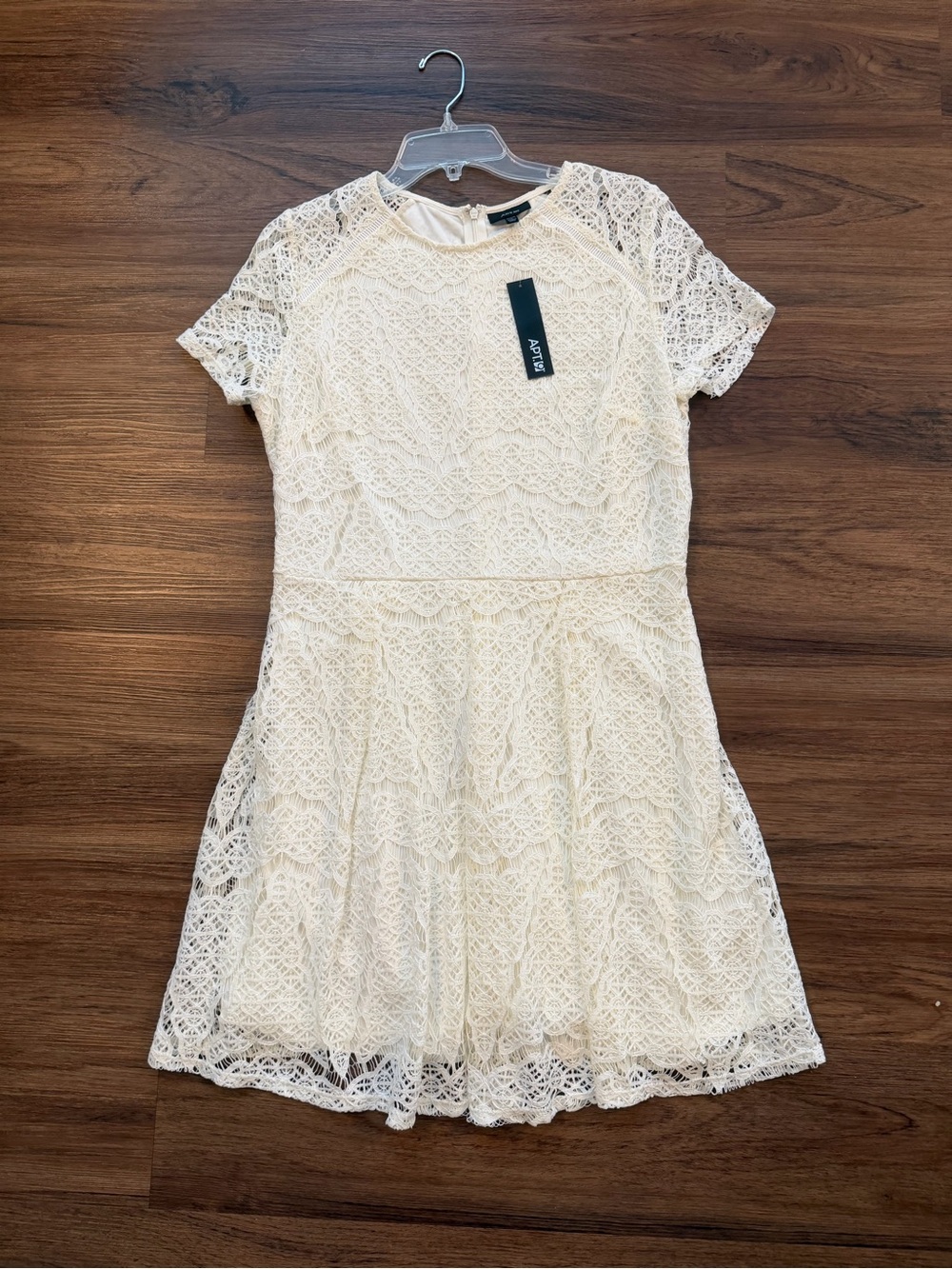 Apt. 9 Cream Lace Short-Sleeve Fit & Flare Dress